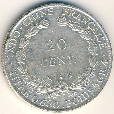 French Indo China, 20 cents, 1921–1930