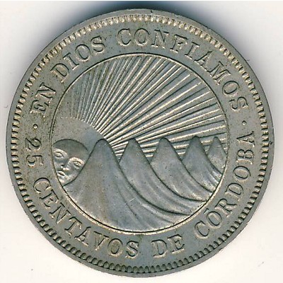 Nicaragua, 25 centavos, 1939–1956