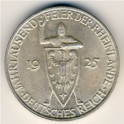 Weimar Republic, 3 reichsmark, 1925