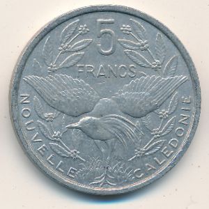 New Caledonia, 5 francs, 1952