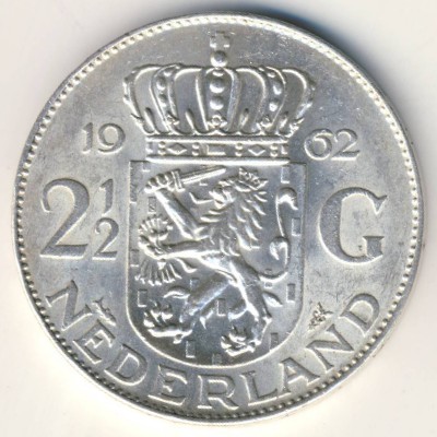 Netherlands, 2 1/2 gulden, 1959–1966