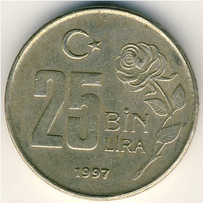 Turkey, 25000 lira, 1995–2000