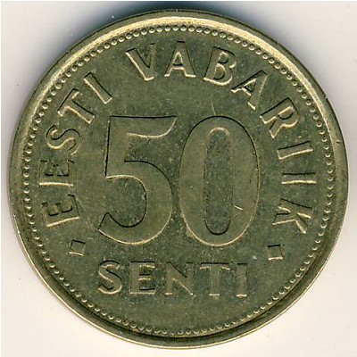 Estonia, 50 senti, 1992–2007