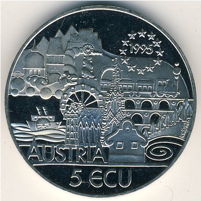 Австрия., 5 экю (1995 г.)