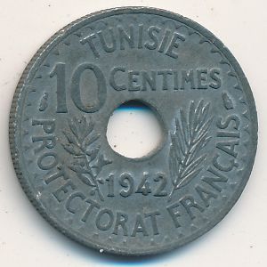 Tunis, 10 centimes, 1941–1942