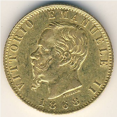 Италия, 20 лир (1861–1870 г.)