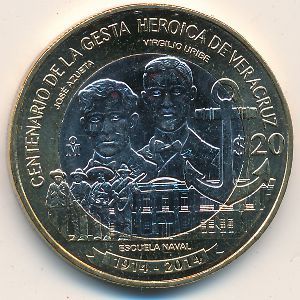 Мексика, 20 песо (2014 г.)