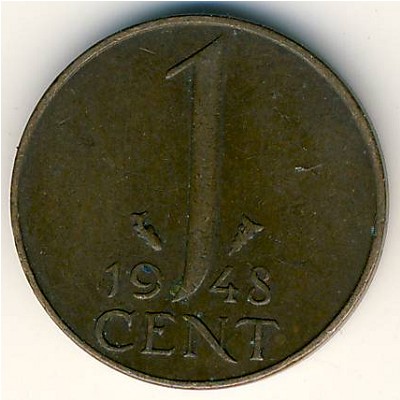 Netherlands, 1 cent, 1948