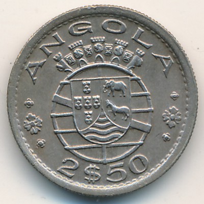 Angola, 2,5 escudos, 1953–1974