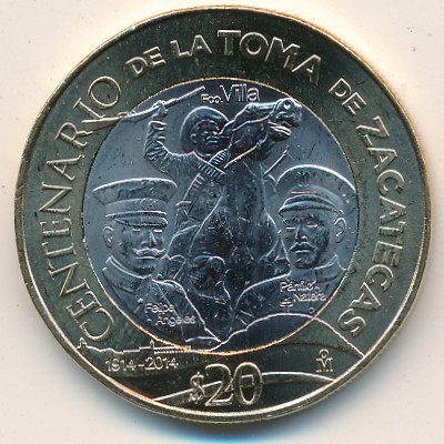 Мексика, 20 песо (2014 г.)