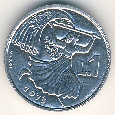 San Marino, 1 lira, 1973