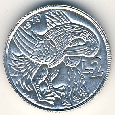 San Marino, 2 lire, 1973