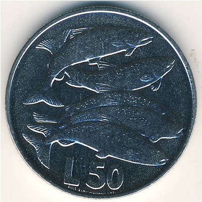 San Marino, 50 lire, 1975