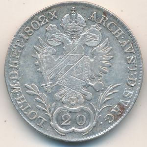 Austria, 20 kreuzer, 1792–1804