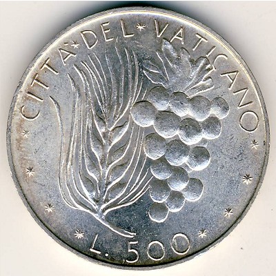 Ватикан, 500 лир (1970–1976 г.)