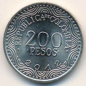 Colombia, 200 pesos, 2012–2018