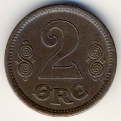 Denmark, 2 ore, 1913–1917