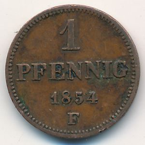 Saxony, 1 pfennig, 1841–1854