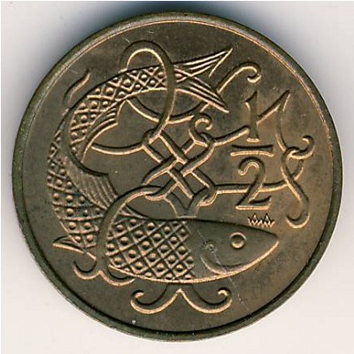 Остров Мэн, 1/2 пенни (1980–1983 г.)