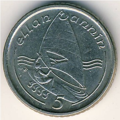 Isle of Man, 5 pence, 1990–1993