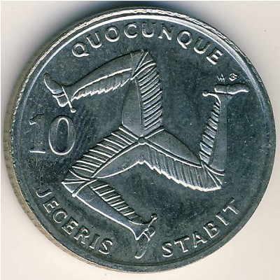 Isle of Man, 10 pence, 1992–1995