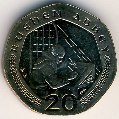 Isle of Man, 20 pence, 2000–2003