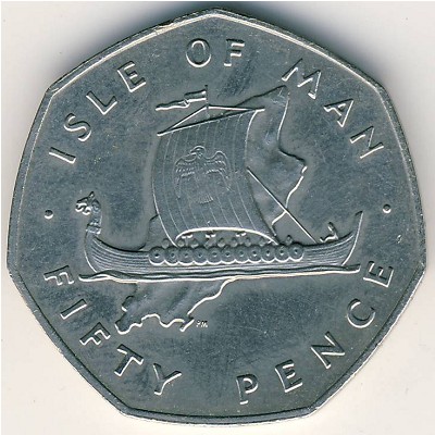 Isle of Man, 50 pence, 1976–1979