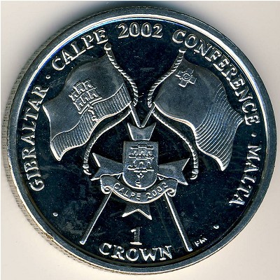 Gibraltar, 1 crown, 2002