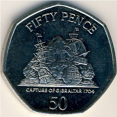 Gibraltar, 50 pence, 2006–2011
