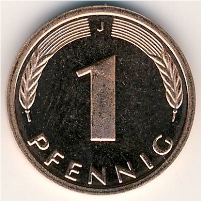 ФРГ, 1 пфенниг (1950–2001 г.)