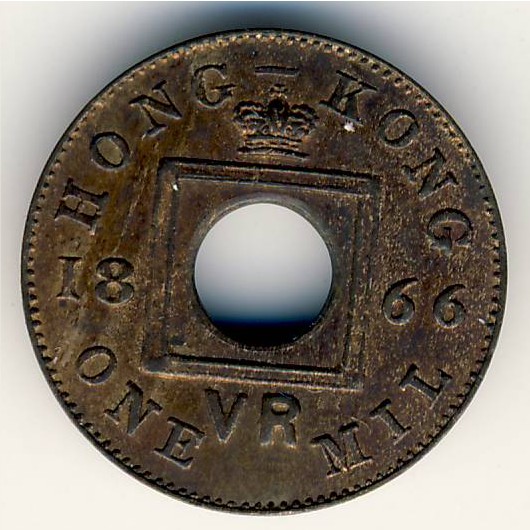 Hong Kong, 1 mil, 1866