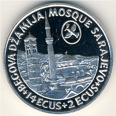 Bosnia-Herzegovina, 14 ecu + 2 ecu, 1993