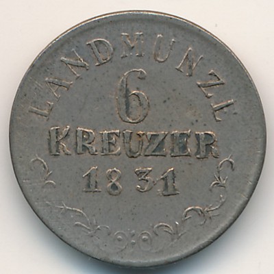Saxe-Meiningen, 6 kreuzer, 1831–1835