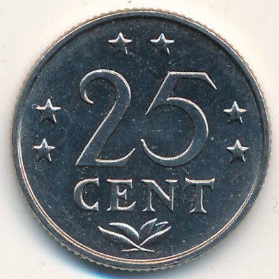 Antilles, 25 cents, 1970–1985
