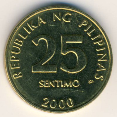 Philippines, 25 centimos, 1995–2004