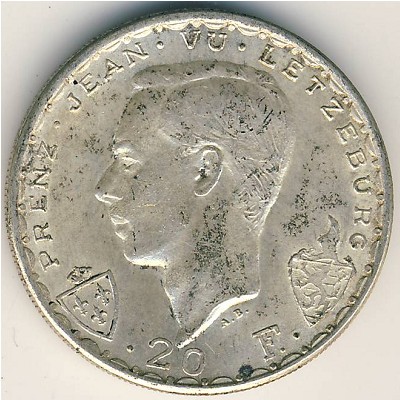 Luxemburg, 20 francs, 1946