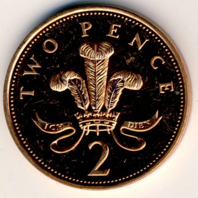 Великобритания, 2 пенса (1992–1997 г.)