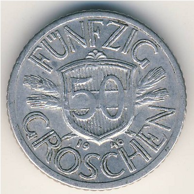 Австрия, 50 грошей (1946–1955 г.)