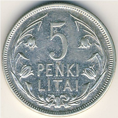 Lithuania, 5 litai, 1925