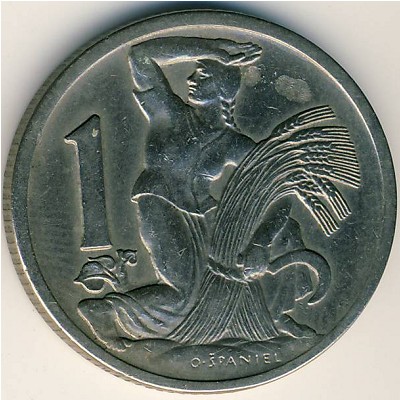 Czechoslovakia, 1 koruna, 1922–1938