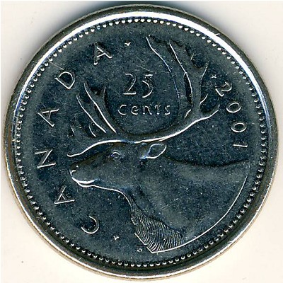 Canada, 25 cents, 2001–2003