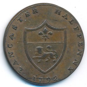 Lancashire, 1/2 penny, 1792