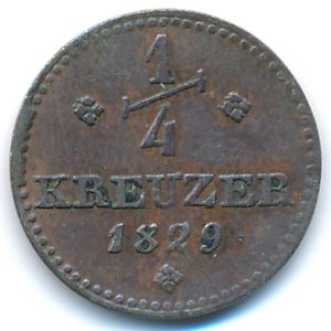 Hesse-Cassel, 1/4 kreuzer, 1824–1830