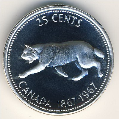 Canada, 25 cents, 1967