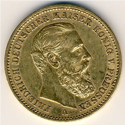 Prussia, 20 mark, 1888