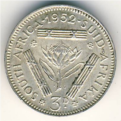 ЮАР, 3 пенса (1951–1952 г.)