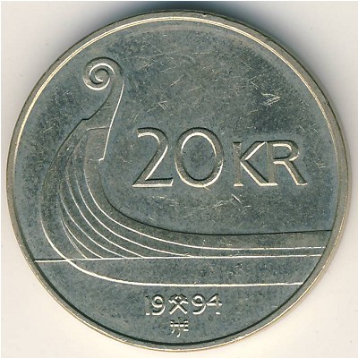 Norway, 20 kroner, 1994–2005