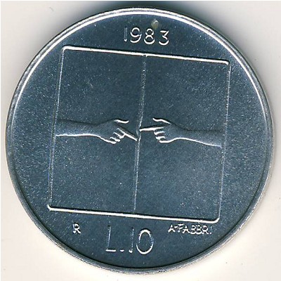 San Marino, 10 lire, 1983