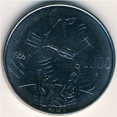 San Marino, 100 lire, 1986