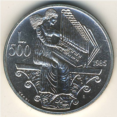 San Marino, 500 lire, 1985